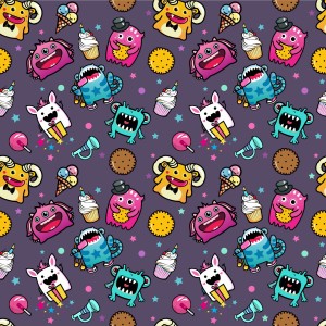 Obroża dla psa "MONSTERS" handmade